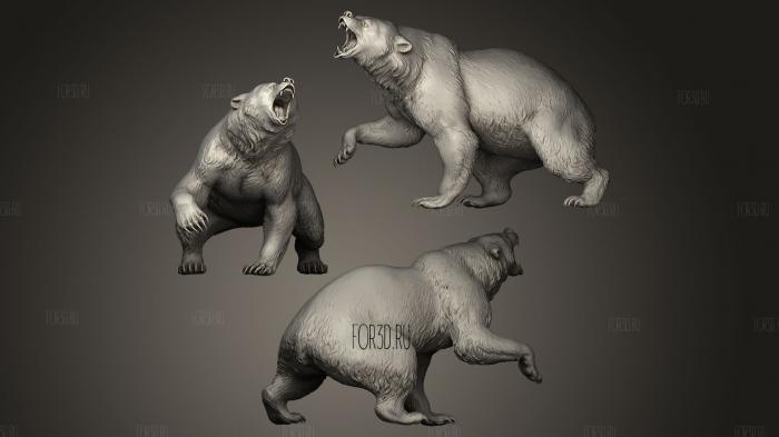 Кричащий медведь 3d stl модель для ЧПУ